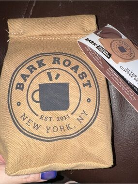 Bark Box L Super Chewer Jitter Pug Coffee bean Multi part rip reveal dog toy NEW